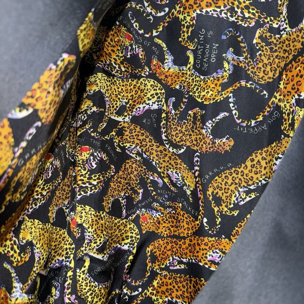 Nicole Miller Vintage 90s 100% Silk Satin Blazer With Rare Leopard Lining Size S - Picture 4 of 6